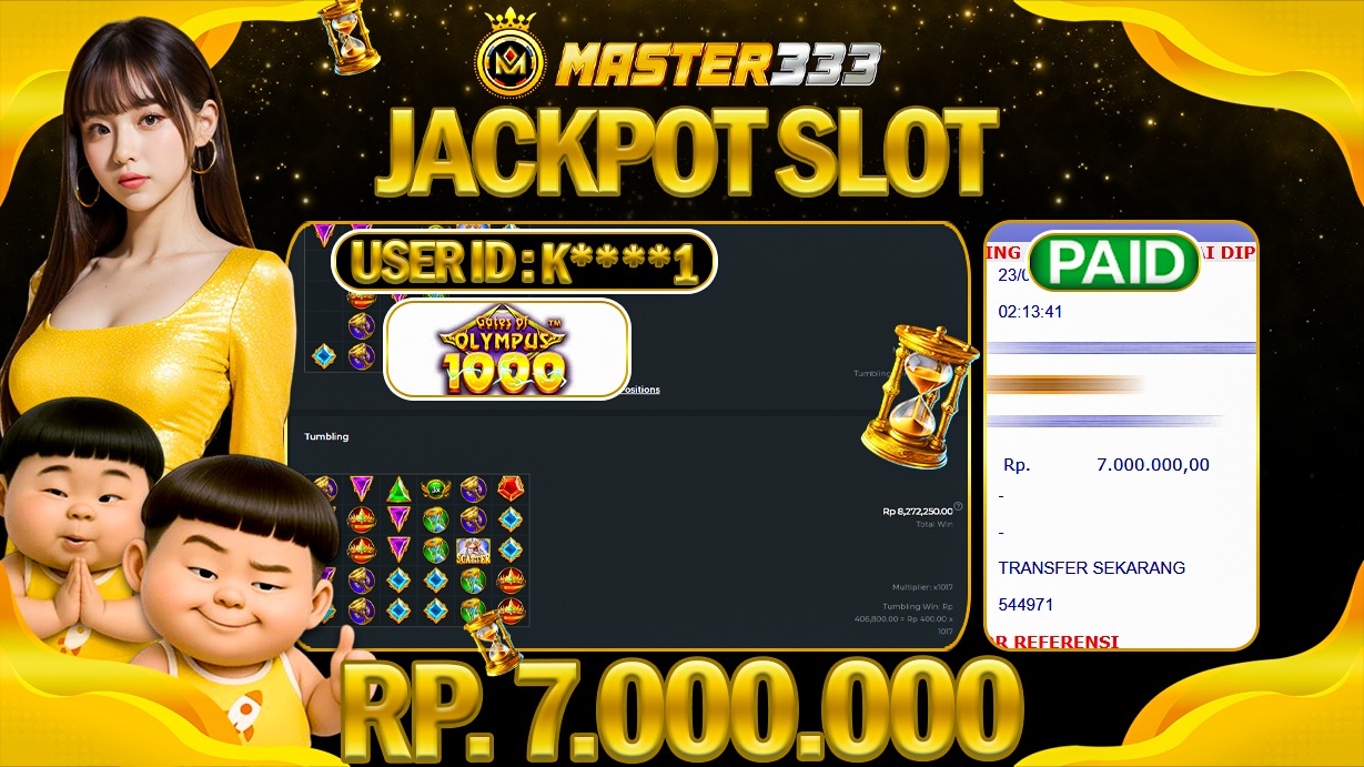 JACKPOT Rp 7.000.000 JUTA DIMASTER333 LANGSUNG BAYAR LUNAS